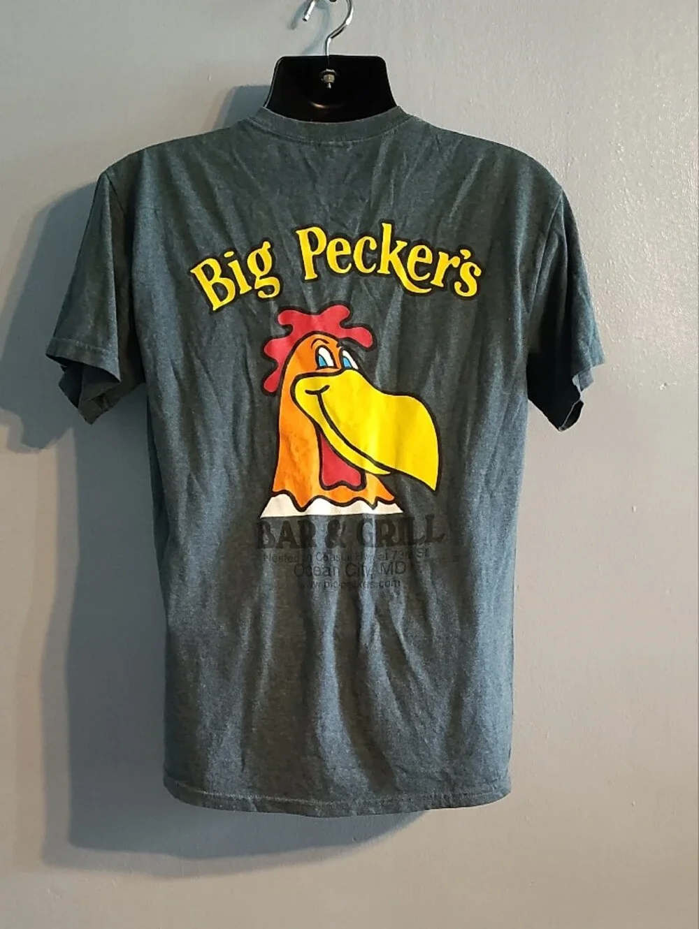 Big Peckers Bar & Grill Charcoal Gray Logo Tee - Men's Ocean City MD, Shirt